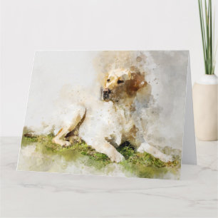 Carte De Remerciements Portrait d'aquarelle de chien de Labrador Retrieve