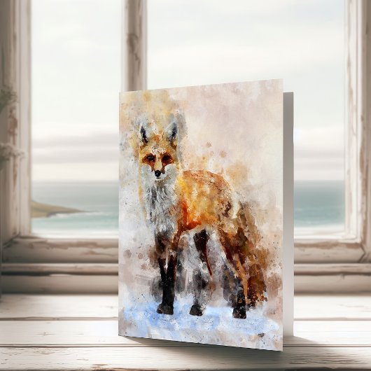 Carte De Remerciements Portrait d'aquarelle Red Fox 02