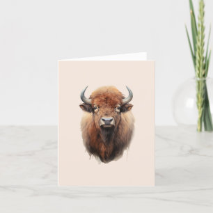 Carte De Remerciements Portrait de bison aquarelle
