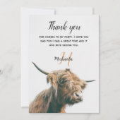 Carte De Remerciements Portrait de vache Highland nom personnalisé monogr (Devant)