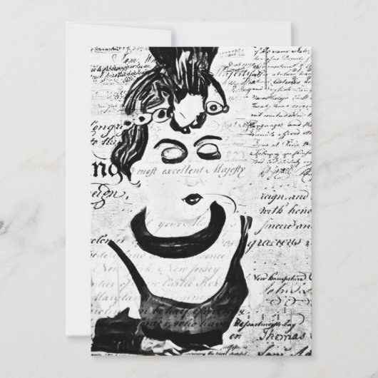 Carte De Remerciements Portrait Vintage (Devant)