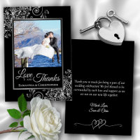 Posh Black avec boucles d'argent Photo & Note Mari