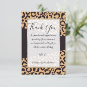 Carte De Remerciements Poster de animal Leopard d'or noir moderne (Debout devant)