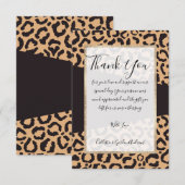 Carte De Remerciements Poster de animal Leopard d'or noir moderne (Devant / Derrière)