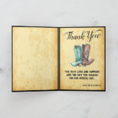 Carte De Remerciements Poster Recherché 🤠 Cowboy Boots Mariage (Intérieur)