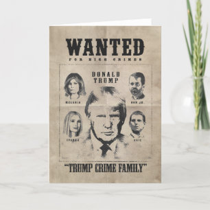 Carte De Remerciements Poster Recherché : Famille Trump Crime