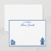 Carte De Remerciements Pot à gingembre de Versailles Chinoiserie Monogram (Devant / Derrière)