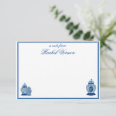 Carte De Remerciements Pot à gingembre de Versailles en chinoiserie monog (Debout devant)