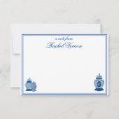 Carte De Remerciements Pot à gingembre en chinoiserie de Versailles Monog (Devant)