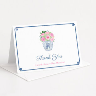 Carte De Remerciements Pot à gingembre Preppy Roses pour Baby Shower Pers