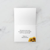 Carte De Remerciements Pot de mariage tournesol en bois de grange rustiqu (Intérieur)