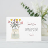 Carte De Remerciements Pot Mason Jar Lettre Main (Debout devant)