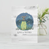 Carte De Remerciements Pot Mason Jar Souris Rustique Lucioles (Debout devant)