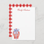 Carte De Remerciements Poterie en gingembre à ruban à carreaux rouges et (Devant / Derrière)