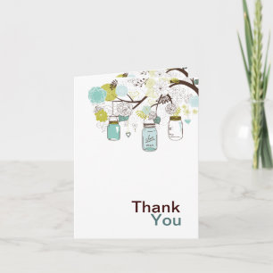 Carte De Remerciements Pots Mason et Fleurs