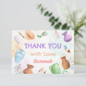 Carte De Remerciements Pottery Painting Birthday (Debout devant)