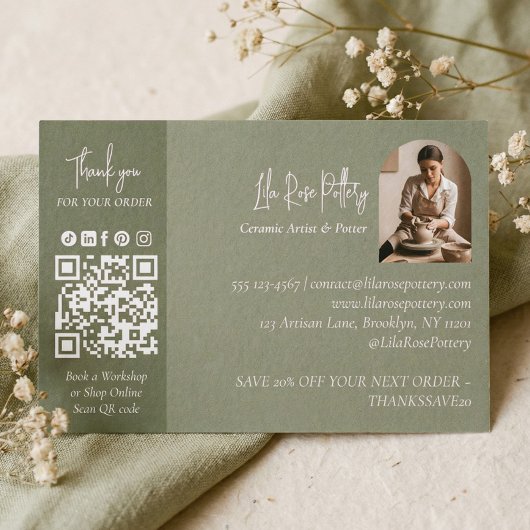 Carte De Remerciements Pottery Photo Business Thanks You For Your Order