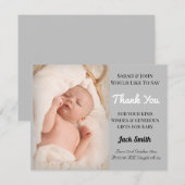 Carte de remerciements pour bébé garçon (Devant / Derrière)