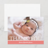 Carte de remerciements pour bébé personnalisé - 4, (Devant / Derrière)