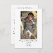 CARTE DE REMERCIEMENTS POUR CADEAU BÉBÉ (Devant / Derrière)