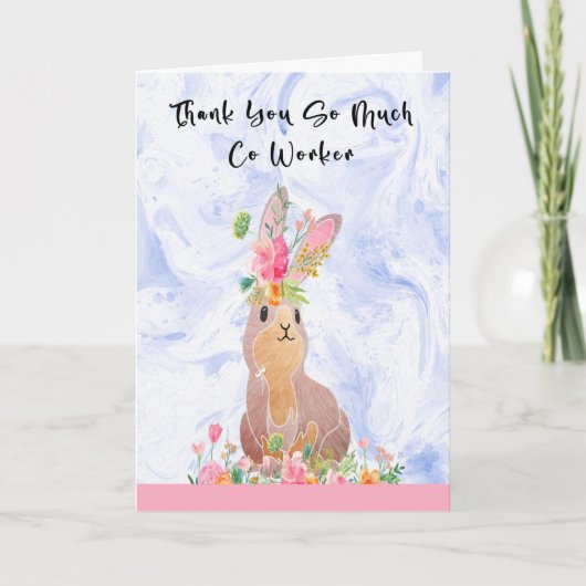 Carte de remerciements pour Co Worker avec Bunny (Devant)