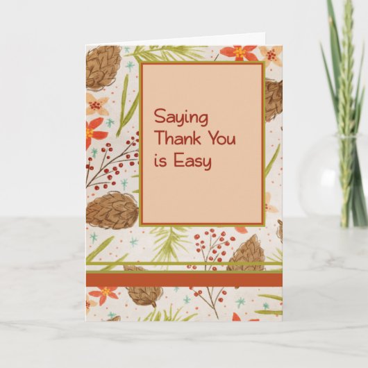 Carte de remerciements pour Co-Worker, Pine Cones  (Devant)