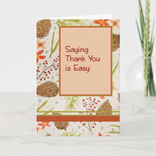 Carte de remerciements pour Co-Worker, Pine Cones