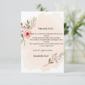 carte de remerciements pour douche nuptiale (Debout devant)