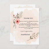 carte de remerciements pour douche nuptiale (Devant / Derrière)