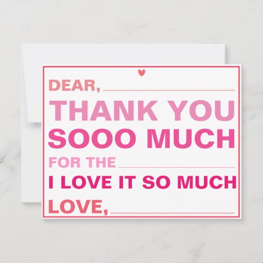 Carte de remerciements pour enfants (Devant)