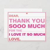 Carte de remerciements pour enfants (Devant / Derrière)