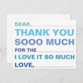 Carte de remerciements pour enfants (Devant / Derrière)