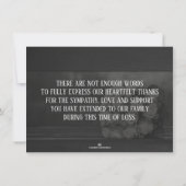 Carte de remerciements pour funérailles et deuil (Dos)