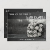 Carte de remerciements pour funérailles et deuil (Devant / Derrière)