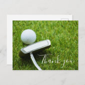Carte de remerciements pour golfeur avec balle de  (Devant / Derrière)