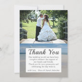 Carte de remerciements pour la photo de mariage de (Devant)