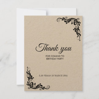 Carte de remerciements pour l'anniversaire