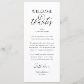 Carte de Remerciements pour le Dîner de Réception  (Devant)