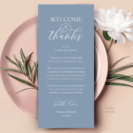 Carte de Remerciements pour le Dîner de Réception 
