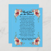 Carte de remerciements Pour L'Envoi De Fleurs Aprè (Devant / Derrière)