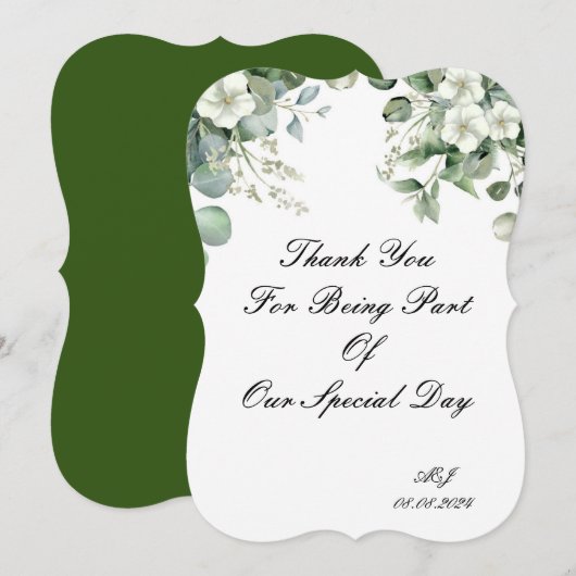 CARTE DE REMERCIEMENTS POUR MARIAGE (Devant / Derrière)
