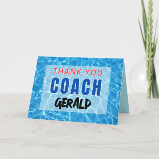 Carte de remerciements pour nager Coach