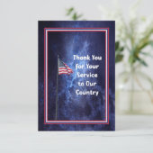 Carte de remerciements pour servir notre pays (Debout devant)
