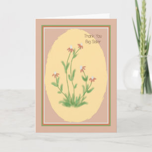 Carte de remerciements pour ta grande soeur peinte
