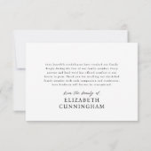 Carte De Remerciements Pour toujours dans nos coeurs Photo commémorative (Dos)