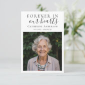 Carte De Remerciements Pour toujours dans nos coeurs Photo Funérailles (Debout devant)