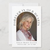 Carte De Remerciements Pour toujours dans nos coeurs Photo Funeral Memori (Devant)