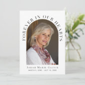 Carte De Remerciements Pour toujours dans nos coeurs Photo Funeral Memori (Debout devant)