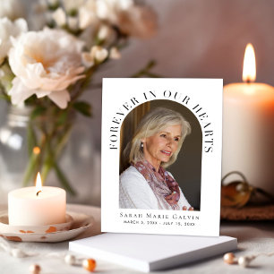 Carte De Remerciements Pour toujours dans nos coeurs Photo Funeral Memori