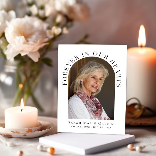 Carte De Remerciements Pour toujours dans nos coeurs Photo Funeral Memori